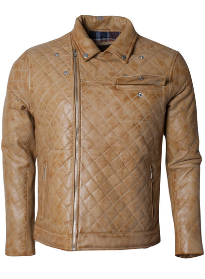 Men's Diamond Quilted Leather Jacket