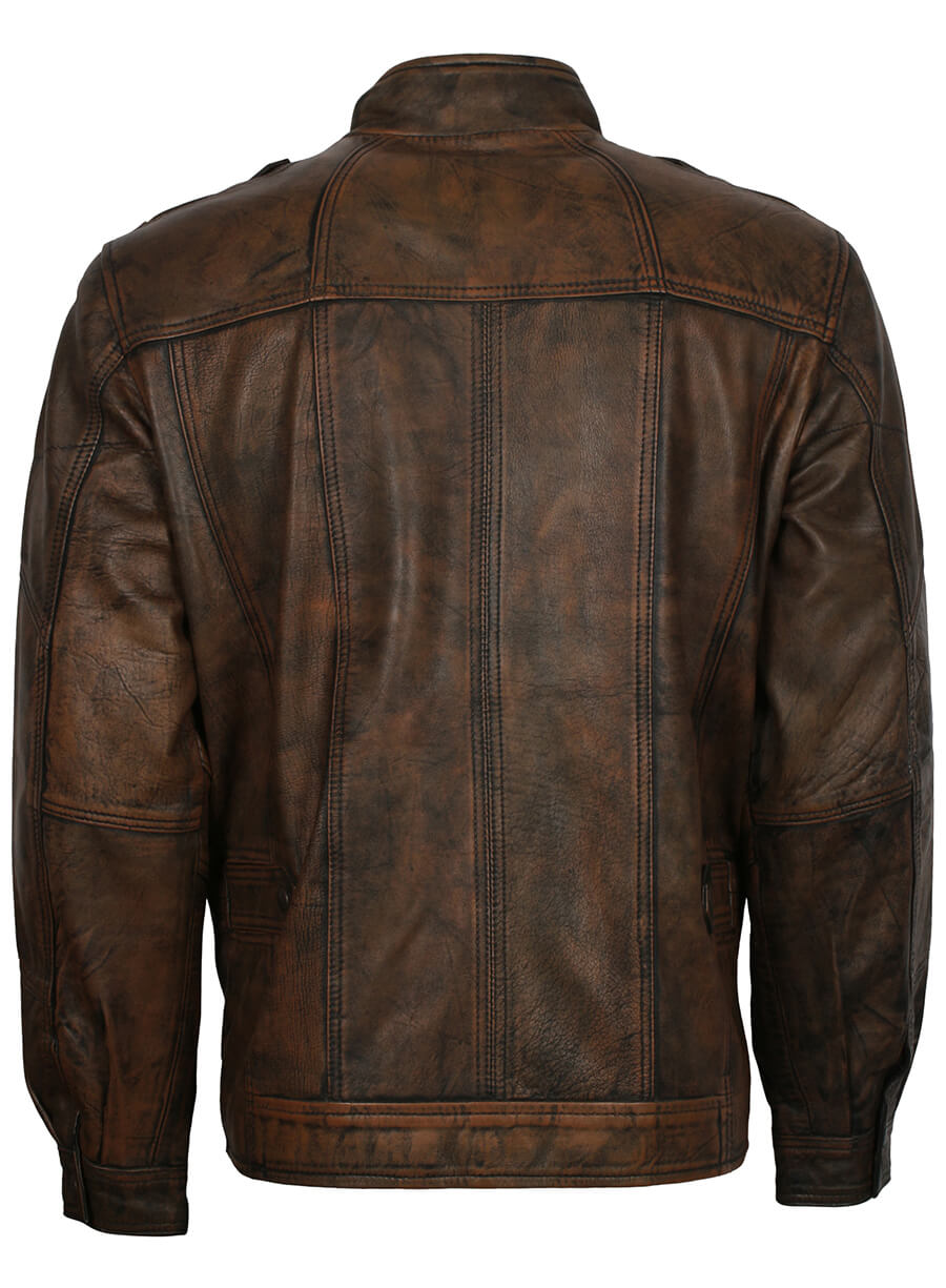 Men's Distressed Leather Jacket