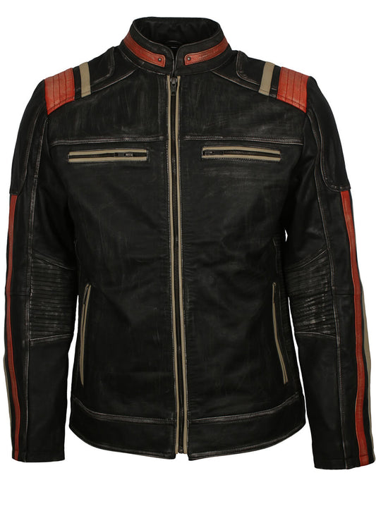 Men's Retro Distressed Leather Jacket