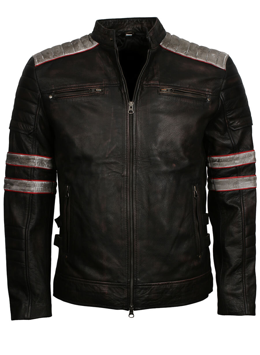 Men's Retro Vintage Biker Leather Jacket