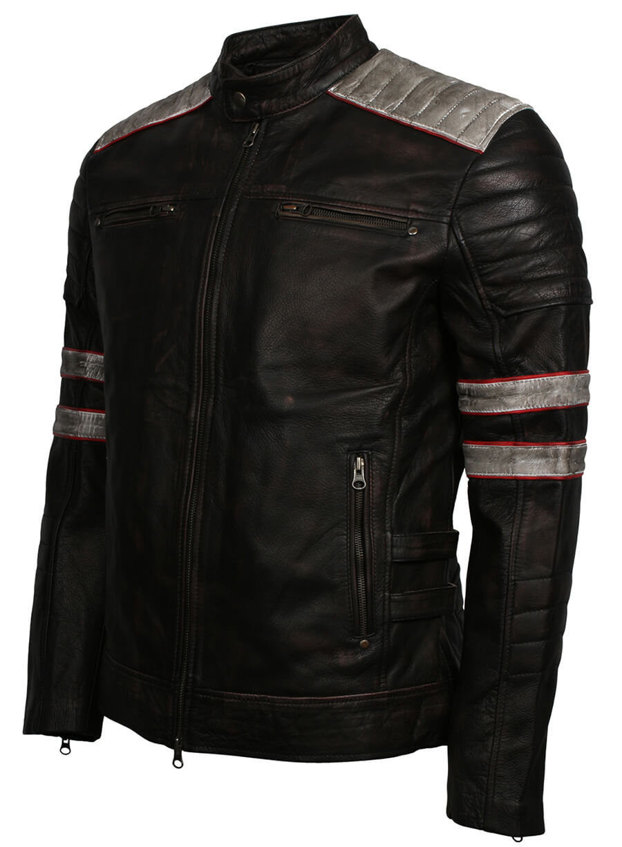 Men's Retro Vintage Biker Leather Jacket