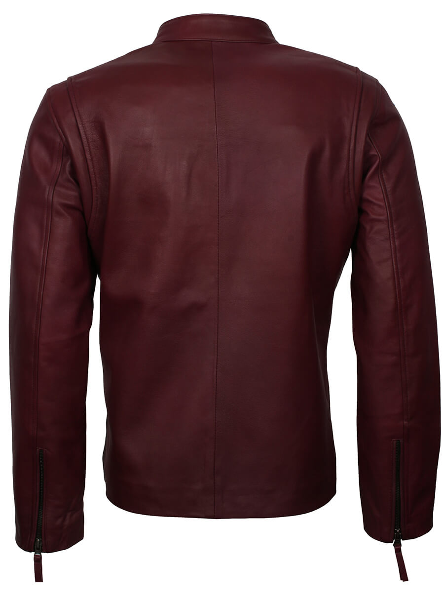 Men's Vintage Biker Maroon Leather Jacket