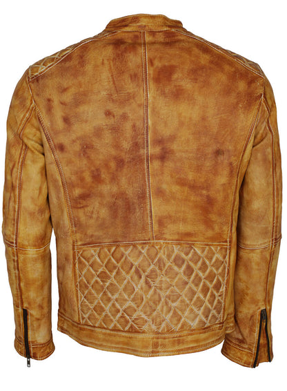 Men's Yellow Waxed Leather Jacket