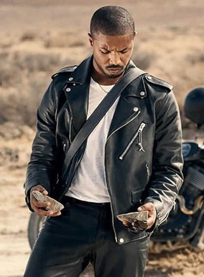 Michael B. Jordan Black Leather Jacket