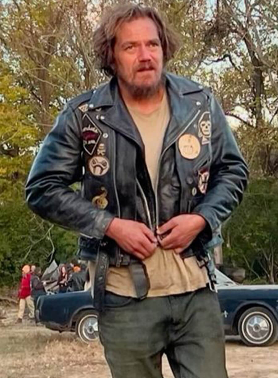 Michael Shannon The Bikeriders Black Leather Jacket