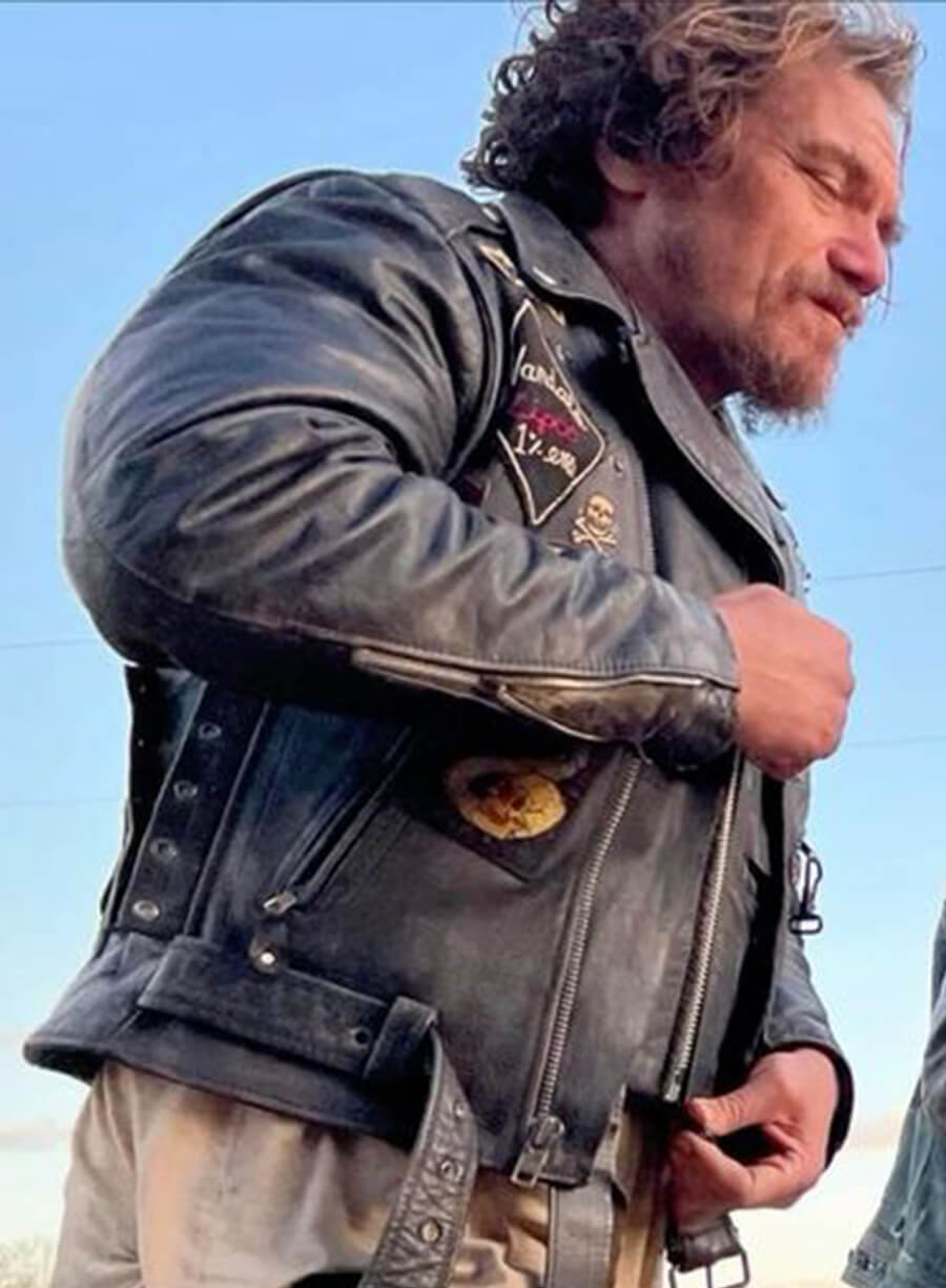 Michael Shannon The Bikeriders Black Leather Jacket