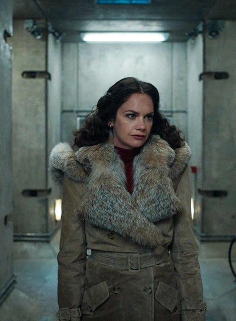 Mrs. Coulter His Dark Materials Beige Leather Coat