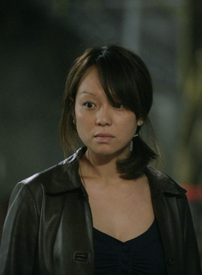 Naoko Mori Torchwood Black Leather Coat