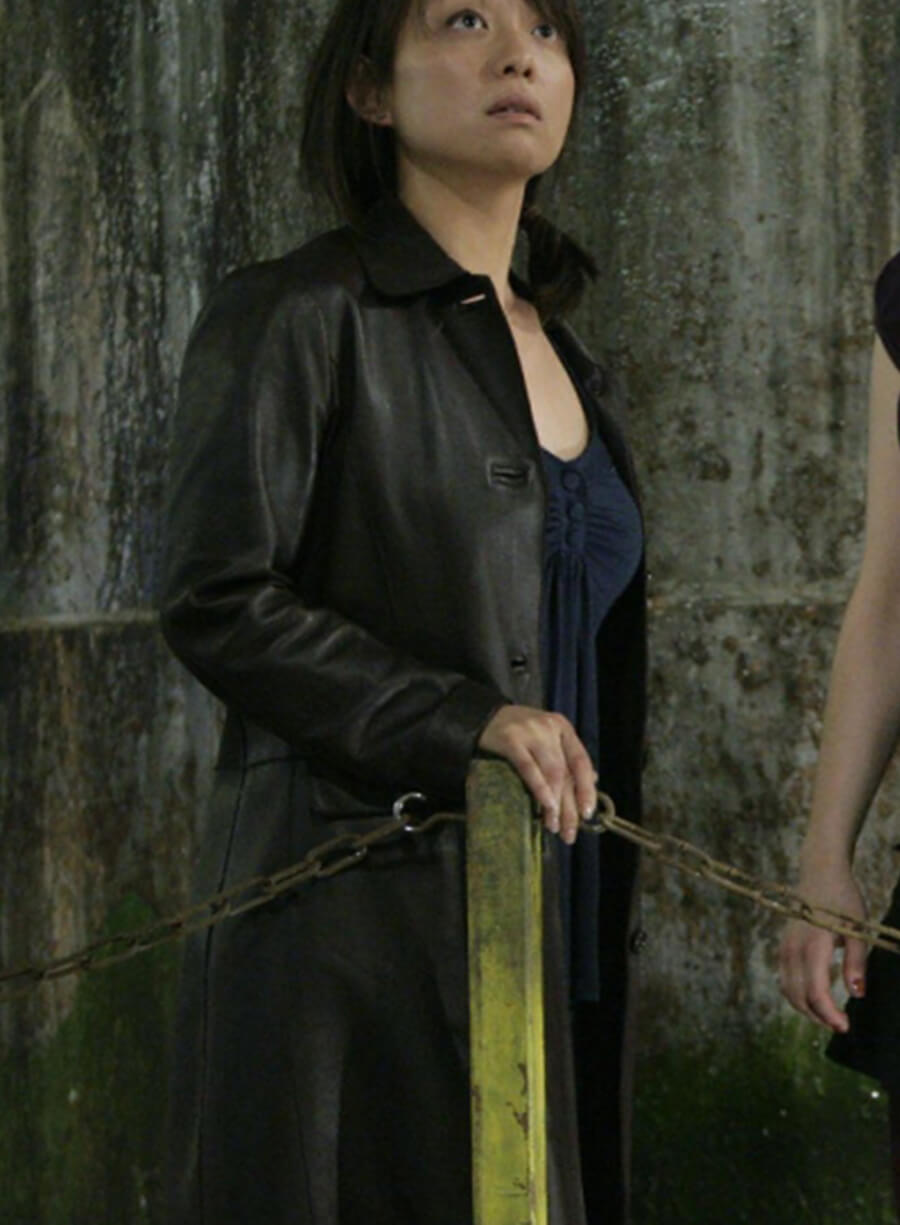 Naoko Mori Torchwood Black Leather Coat