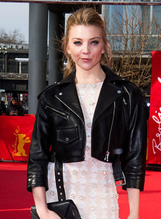 Natalie Dormer Black Leather Jacket