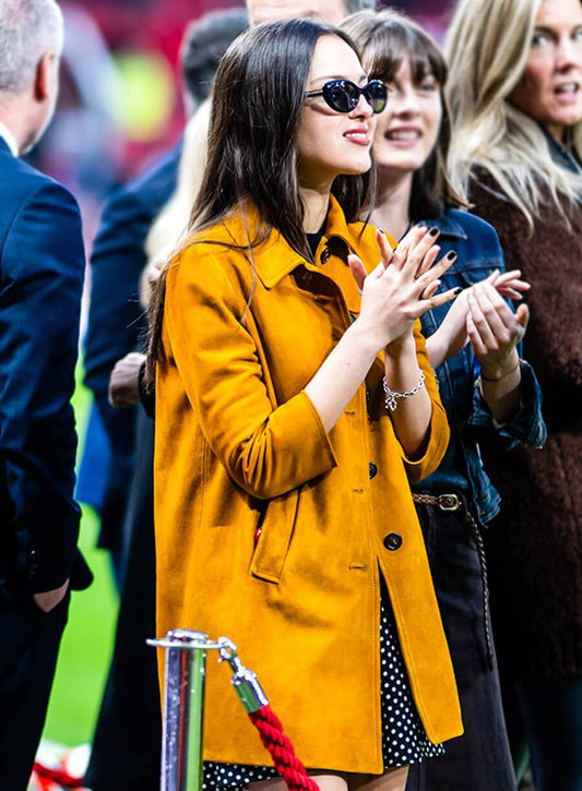 Olivia Rodrigo Mustard Suede Leather Jacket