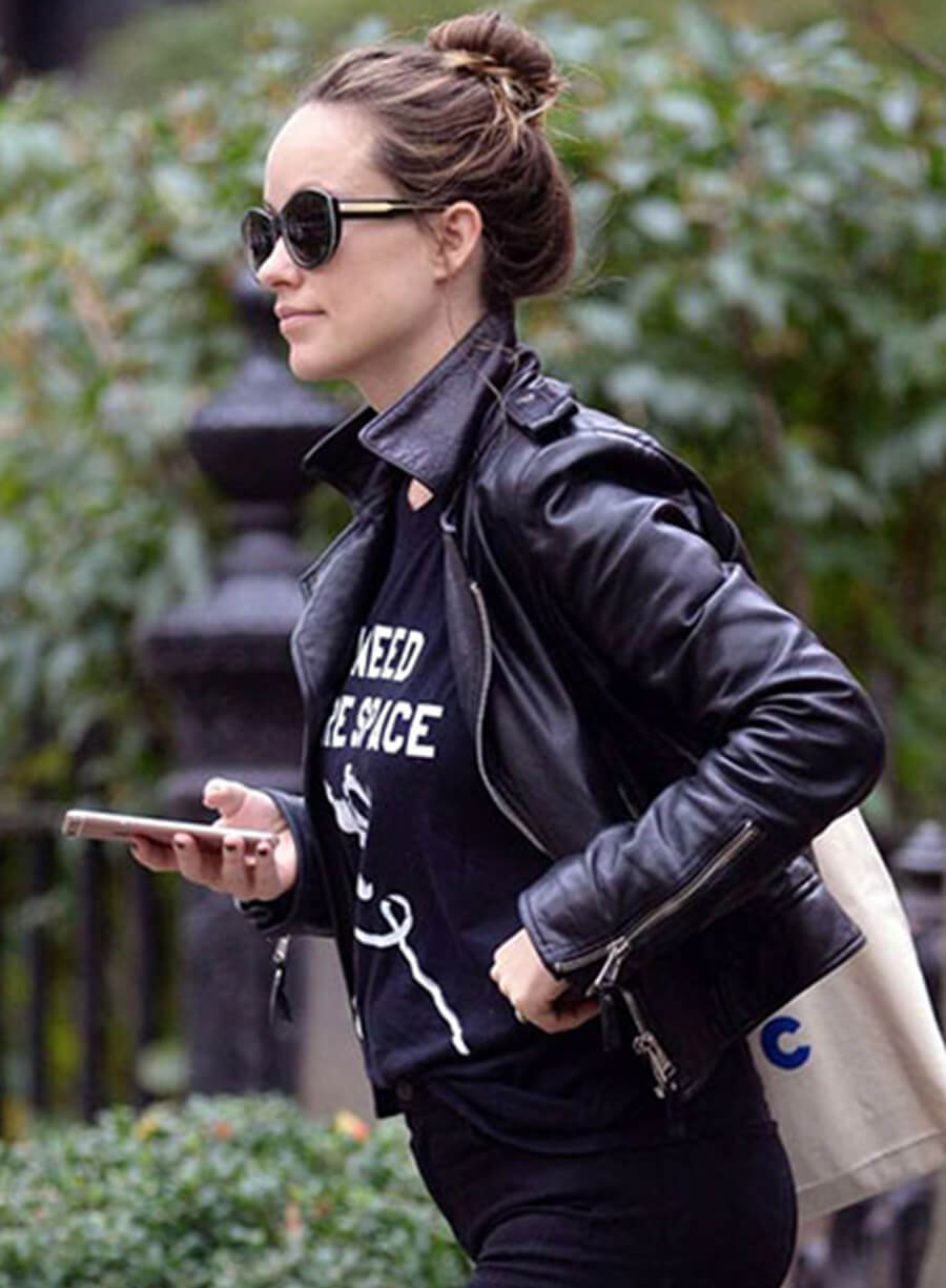 Olivia Wilde Black Leather Jacket