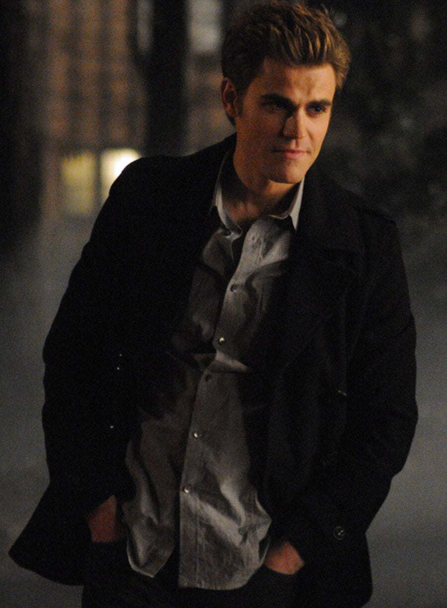 Paul Wesley The Vampire Diaries S01 Black Peacoat