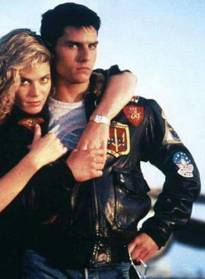 Pete Mitchell Top Gun Black Leather Jacket