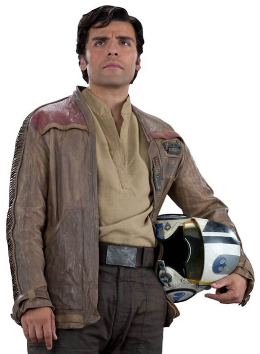 Poe Dameron Star Wars: The Force Awakens Brown Leather Jacket