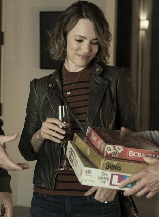 Rachel McAdams Game Night Black Biker Leather Jacket