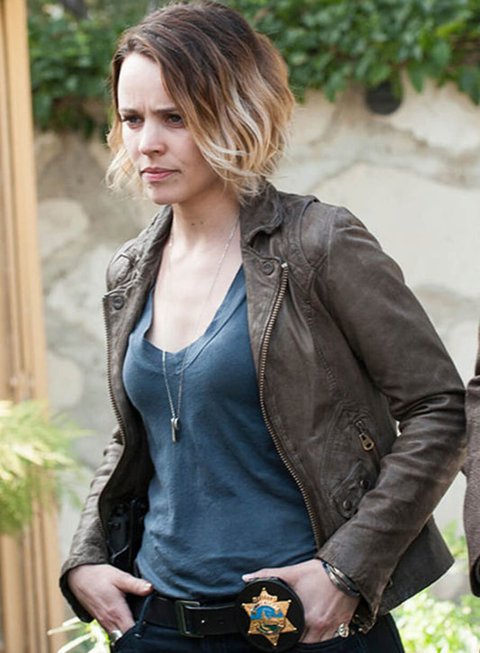 Rachel McAdams True Detective Brown Leather Jacket