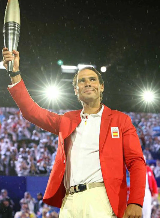 Rafael Nadal Paris Olympics 2024 Red Blazer