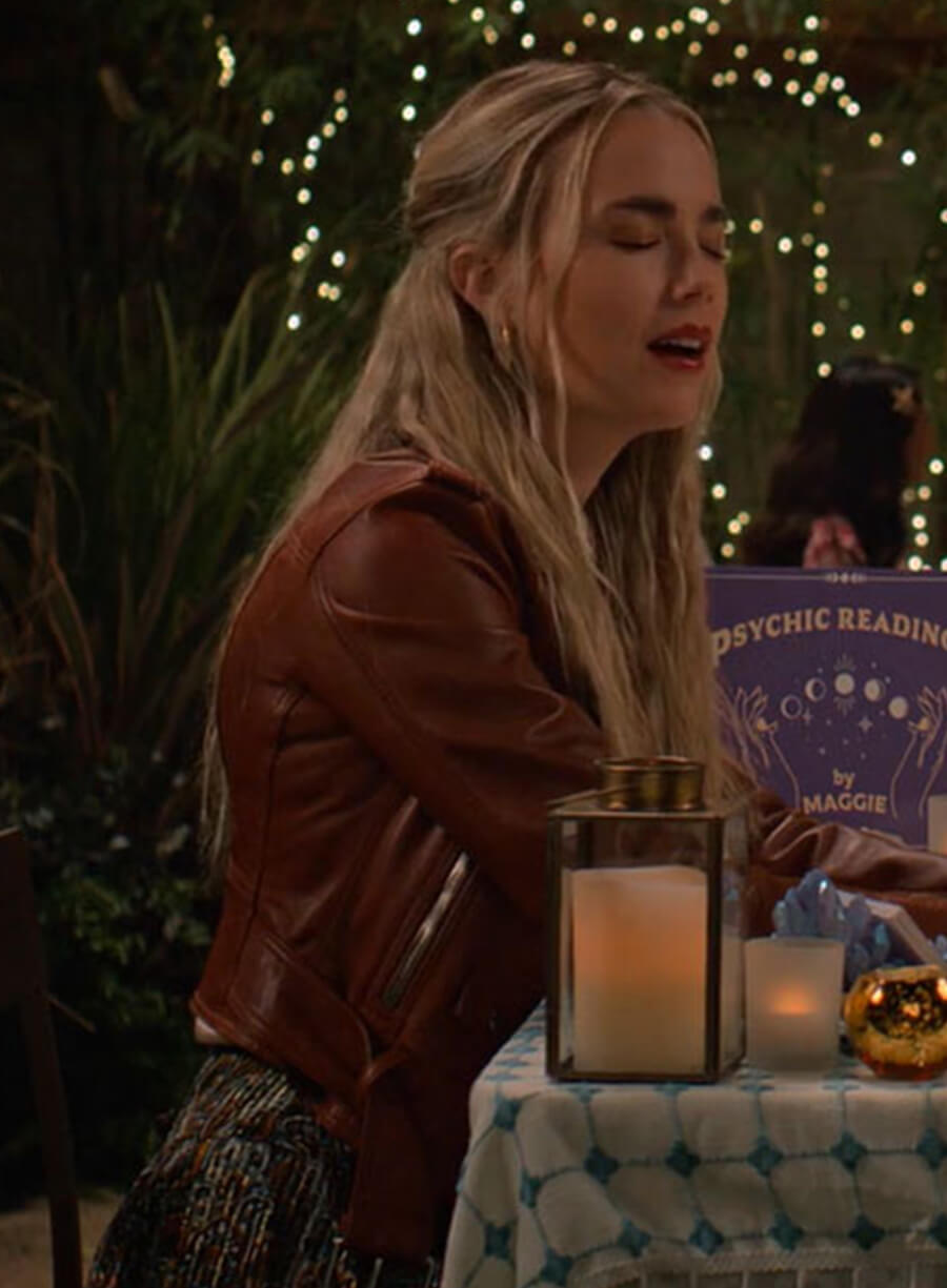 Rebecca Rittenhouse Maggie Brown Leather Jacket