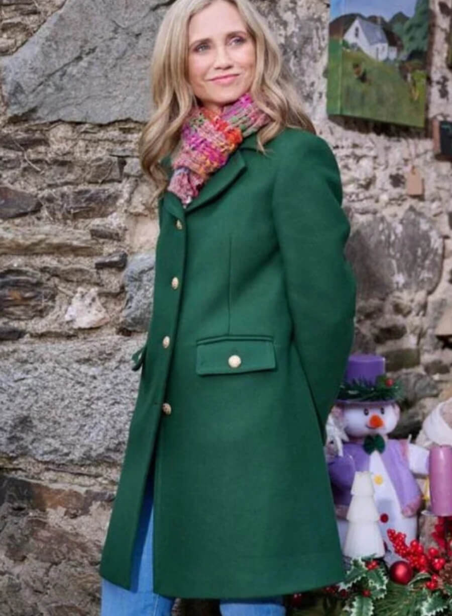 Rose Walsh Tis The Season To Be Irish 2024 Green Wool Coat