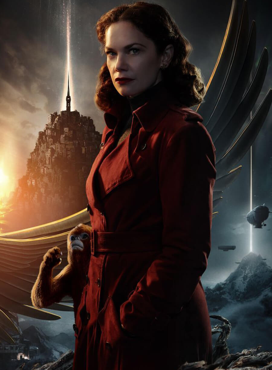 Ruth Wilson His Dark Materials Red Suede Coat