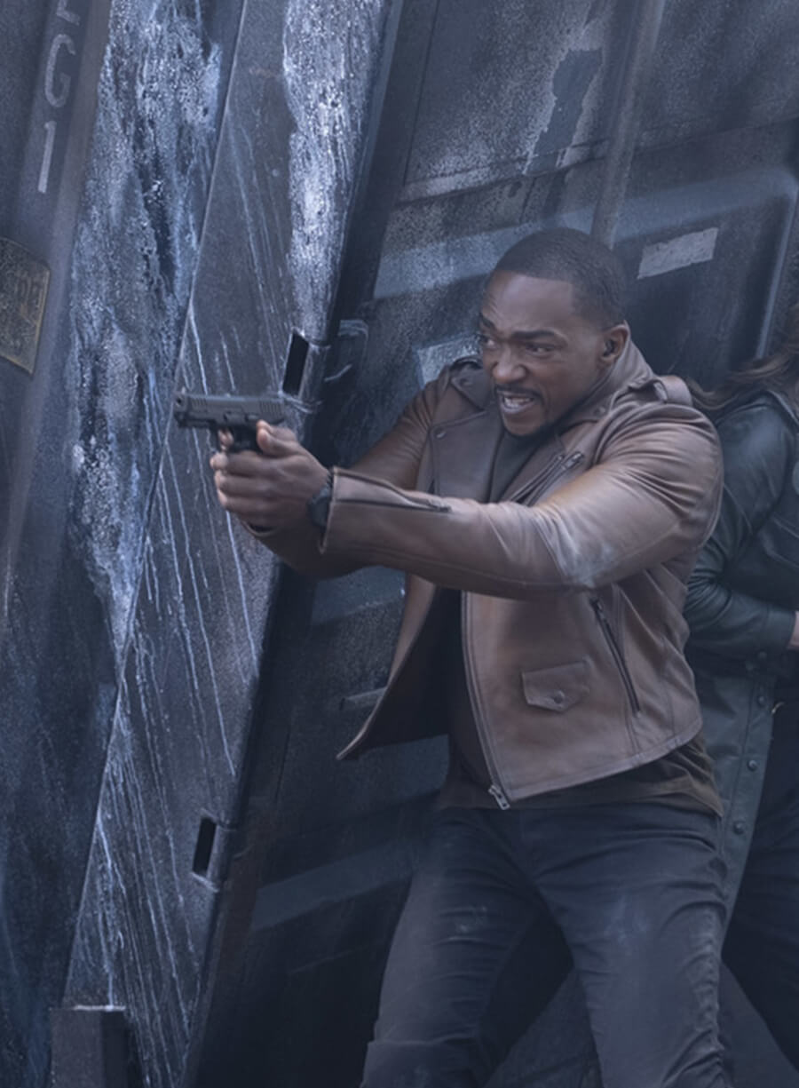 Sam Wilson The Falcon and the Winter Soldier Brown Leather Jacket