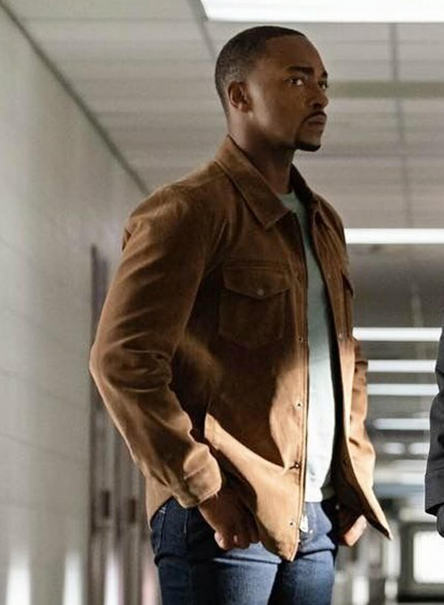 Sam Wilson The Falcon and the Winter Soldier Brown Suede Jacket