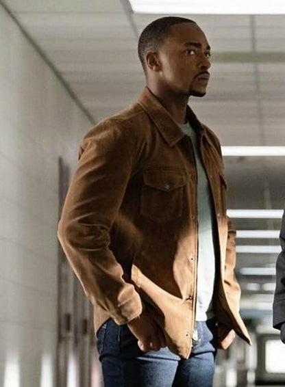 Sam Wilson The Falcon and the Winter Soldier Brown Suede Jacket