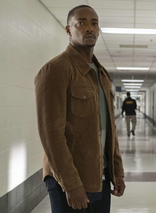 Sam Wilson The Falcon and the Winter Soldier Brown Suede Jacket