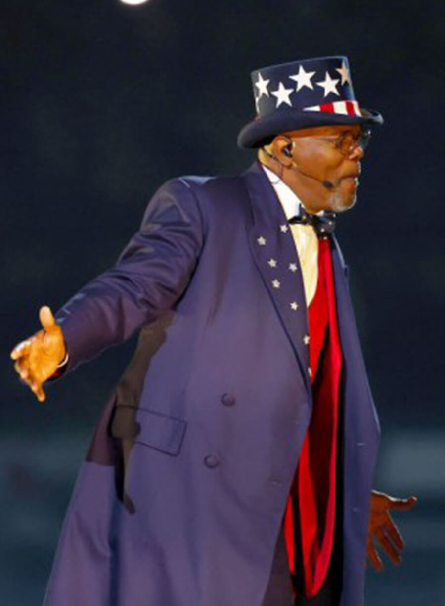 Samuel L. Jackson Super Bowl 2025 Blue Coat