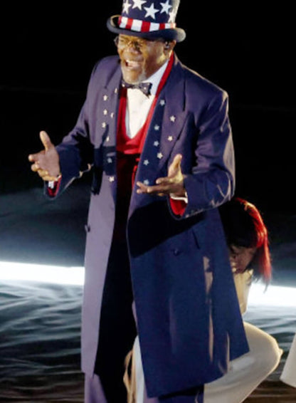 Samuel L. Jackson Super Bowl 2025 Blue Coat