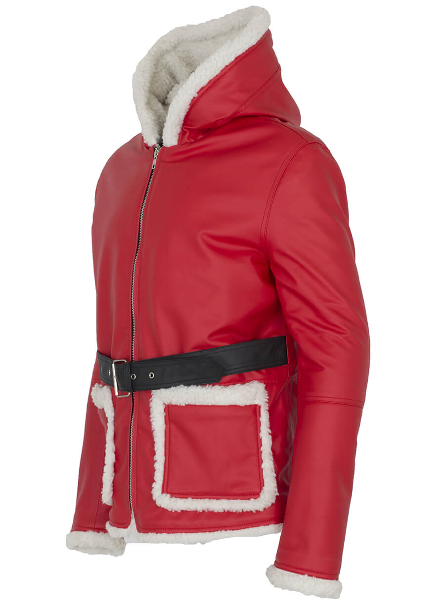 Santa Claus Christmas Leather Jacket Costume