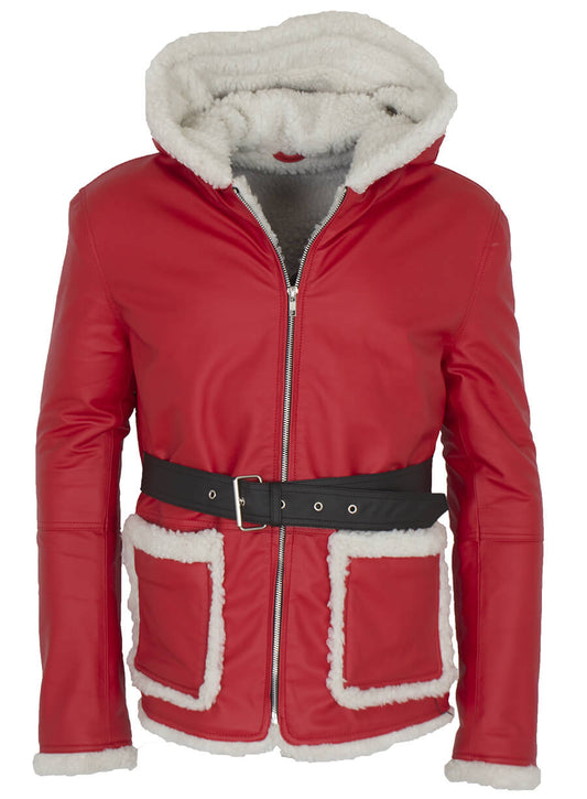 Santa Claus Christmas Leather Jacket Costume