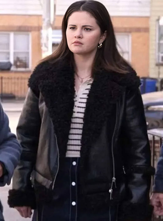 Selena Gomez Only Murders in the Building Black Leather Jacket