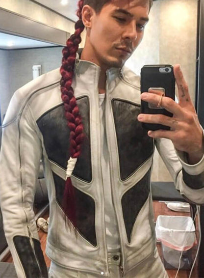 Shatterstar Deadpool 2 White Leather Jacket