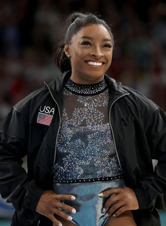 Simone Biles Paris Olympics Black Track Jacket