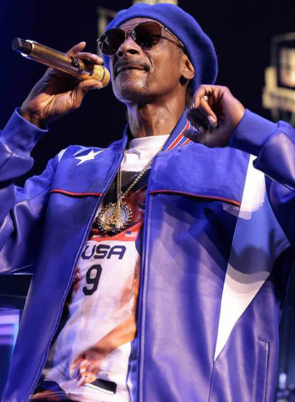 Snoop Dogg Paris Olympics 2024 Purple Bomber Jacket