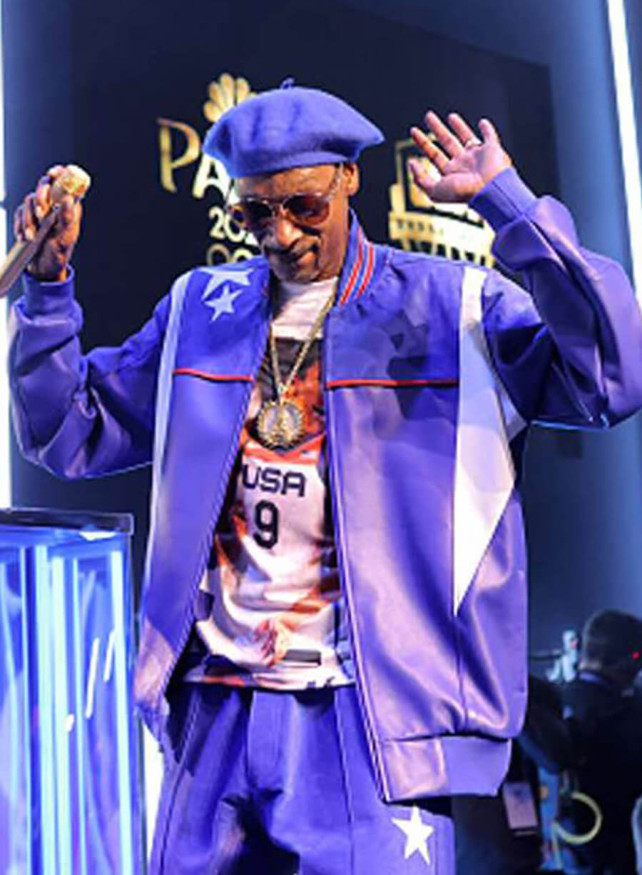 Snoop Dogg Paris Olympics 2024 Purple Bomber Jacket