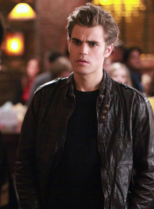 Stefan Salvatore The Vampire Diaries S01 Black Leather Jacket