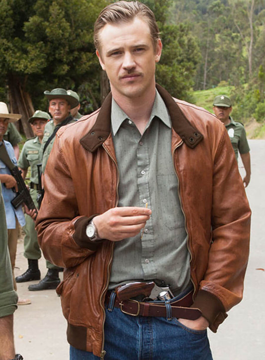 Steve Murphy Narcos Brown Leather Jacket