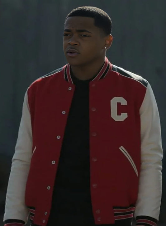 Tariq St. Patrick Power Book II Ghost Red Varsity Jacket