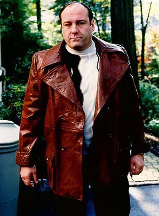 The Sopranos Tony Soprano Brown Leather Coat