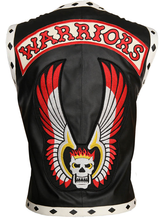 The Warriors Black Leather Vest