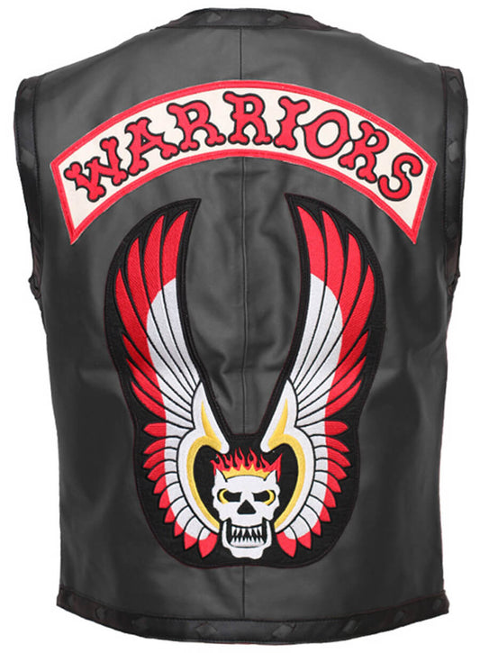 The Warriors Swan Black Leather Vest
