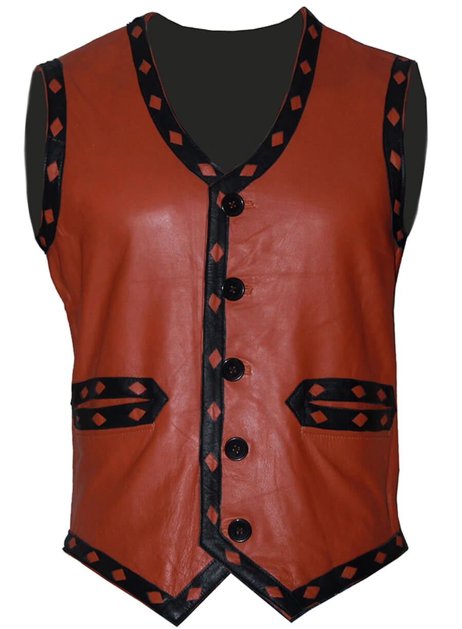 The Warriors Tan Leather Vest Costume