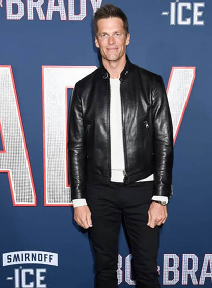 Tom Brady Black Leather Jacket