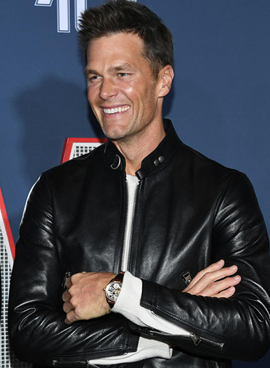 Tom Brady Black Leather Jacket