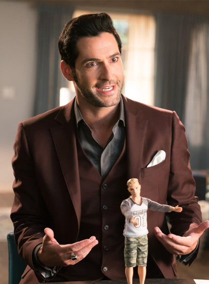 Tom Ellis Lucifer S03 Brown Blazer