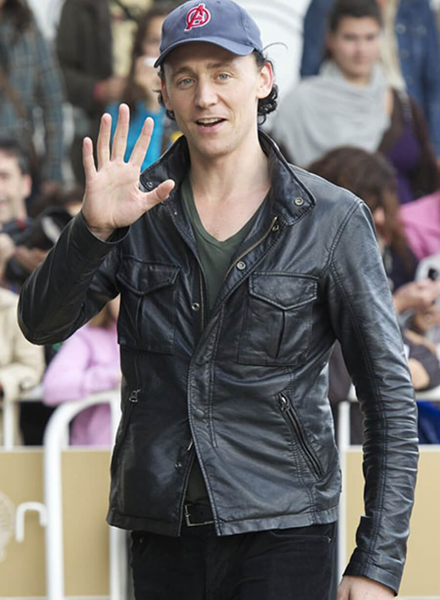 Tom Hiddleston Black Leather Jacket