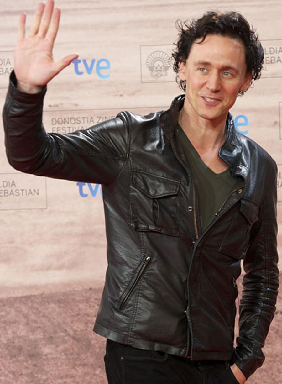 Tom Hiddleston Black Leather Jacket